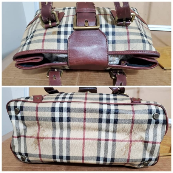 Authentic BURBERRY Classic Check Haymarket Satchel Bag - Picture 8 of 12